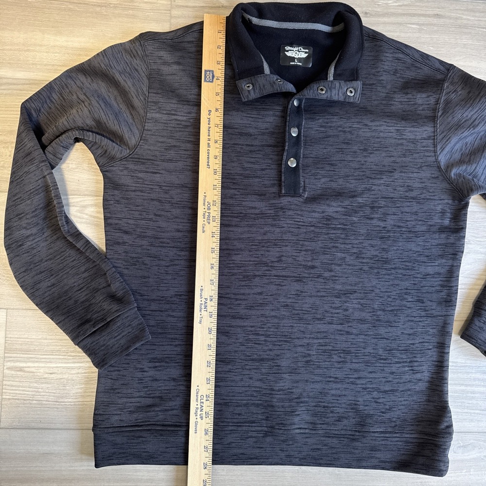 Straight Down Pull Over Men's Charcoal Gray 1/4 Zip Long Sleeve Golf Sz L L&H CC - Picture 5 of 10